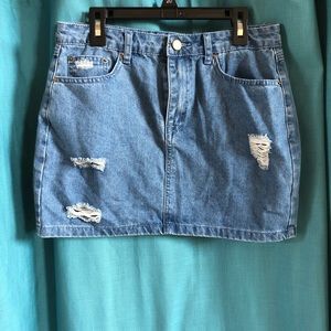 Denim mini skirt